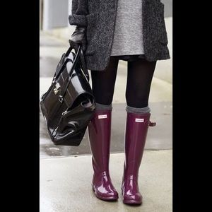 Tall Original Gloss Hunter Boots in Violet